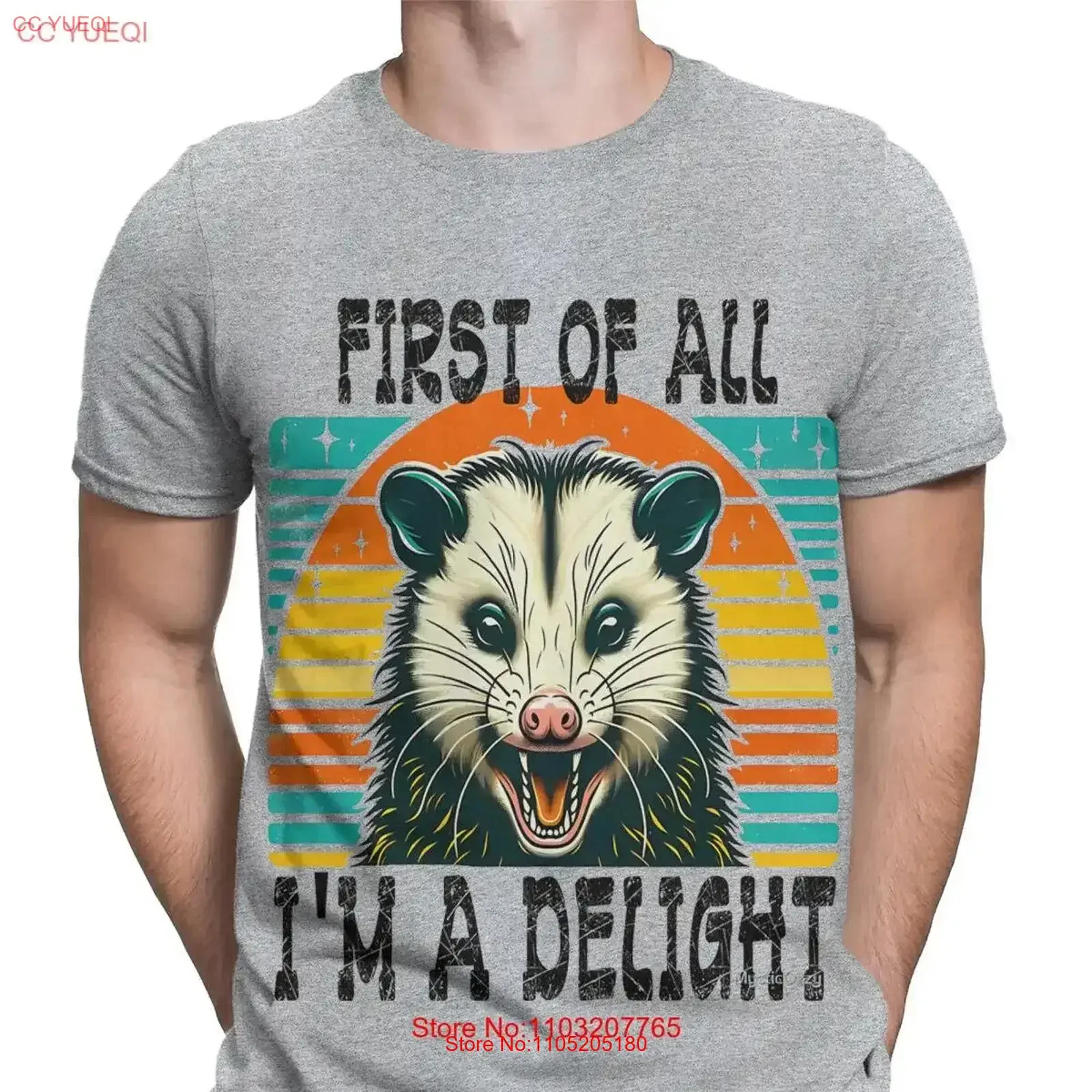 

Забавная футболка Possum для мужских рубашек First Of All I M A Delight Retro T490, винтажная стираная дышащая дизайнерская одежда