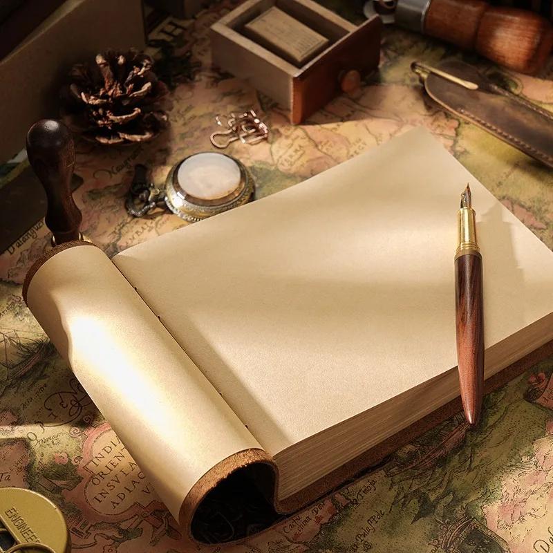 1pcs Handmade Sketchbook Vintage Leather Notebook Journal with Embossed Flower Design for Writing and Drawing