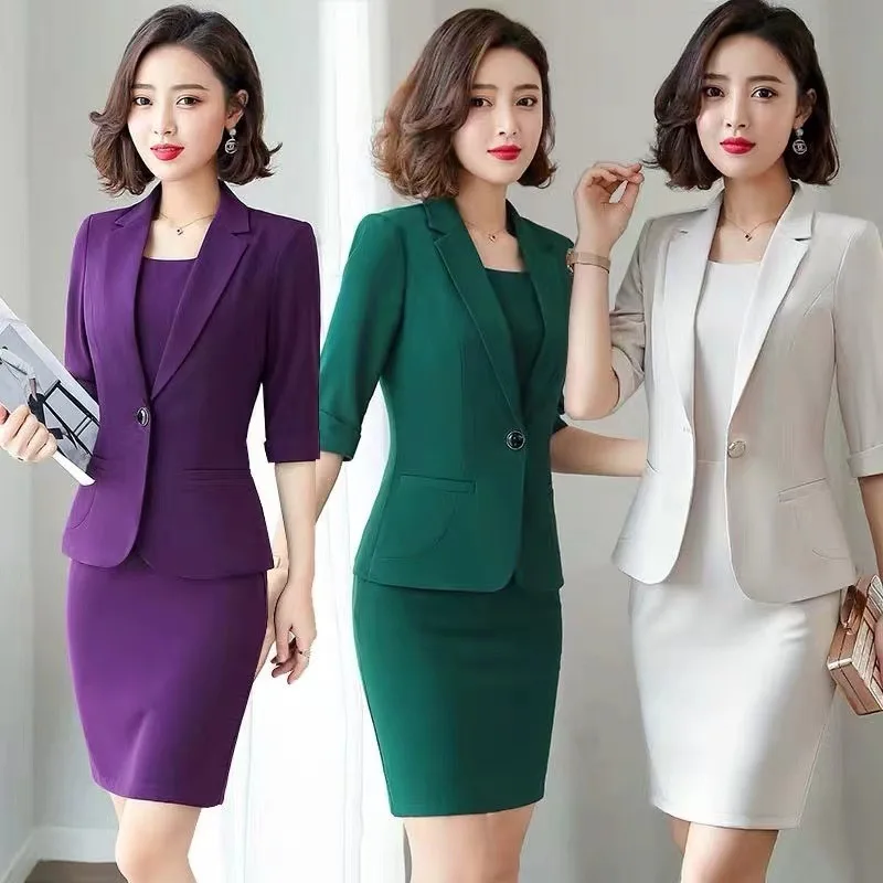 

Faionable Thin Suit Jaet Profional Thi Long Sve Work orm Women's Sle Autumn Winter Set for Beau Therapists