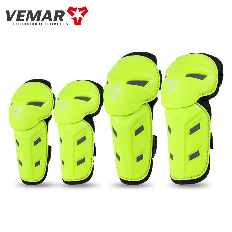 

VEMAR Kids Motorcycle Protective Gear Breathable Elbow Brace Knee Guards Children Summer Riding Knee Pads for Cycling/Racing