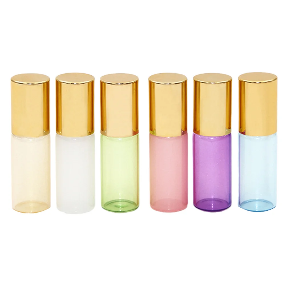 6Pcs 3Ml Roll-on Bottle Glass Essential Oil Bottle Portable Subpackaging for Travel Refillable Leak-Proof Design