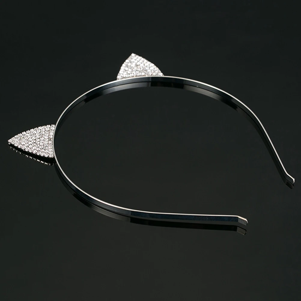 

2Pcs Adorable Cat Ears Headband Rhinestone Crystal Hair Bands For Christmas Entertainments
