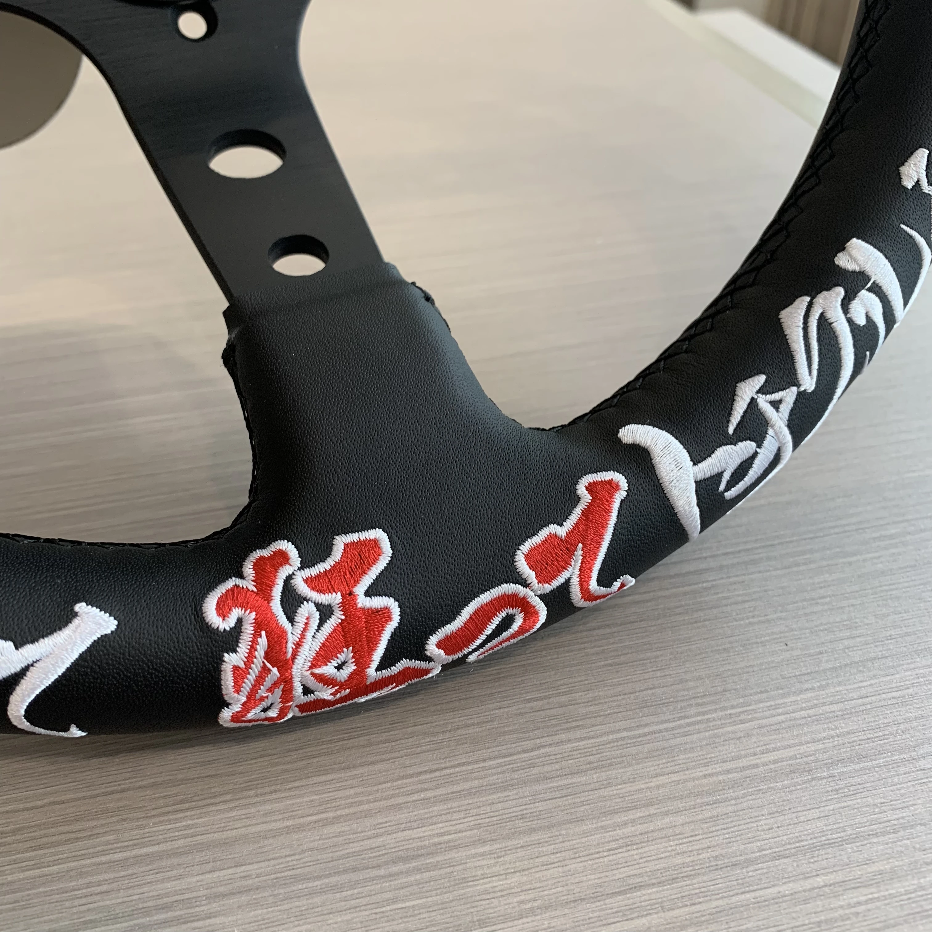 JDM 326 Racing Steering Wheel Leather Embroidery Aluminum Alloy Car Modified Universal Steering Wheel with 6 Hole view 5