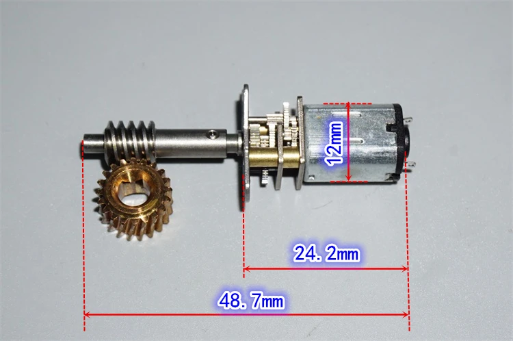 DC 3V 3.7V 6V 3RPM1-62RPM N20 Full Metal Reducer Gear Motor 3mm Shaft Worm Gear Reduction Motor Model Aircraft Folding Landing