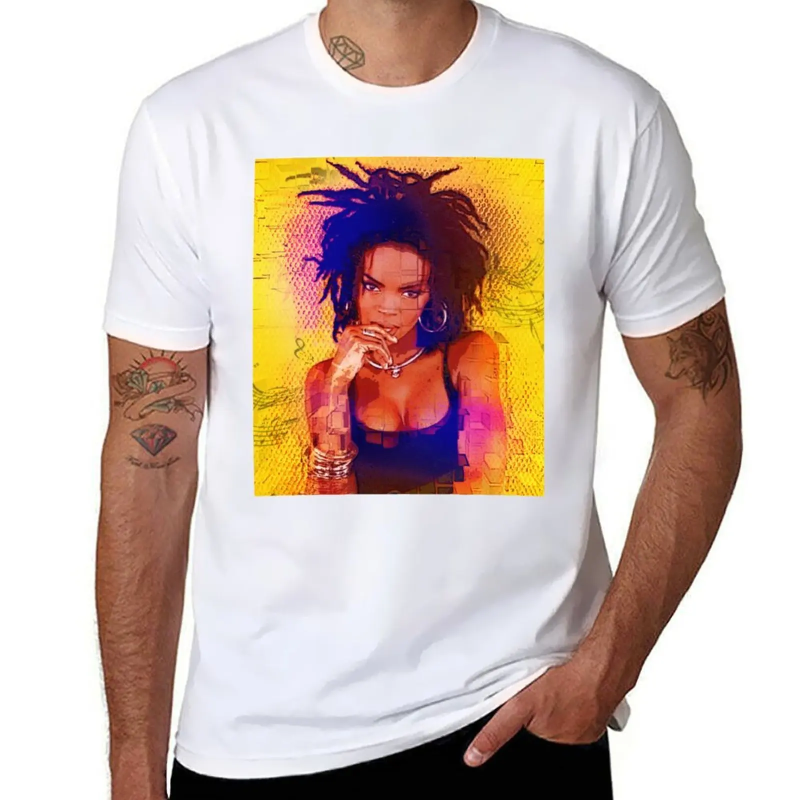 

magical vibes Lauryn Hill - colors and yellow - digital paint by Iona Art Digital T-Shirt t shirt man luxury T-Shirt