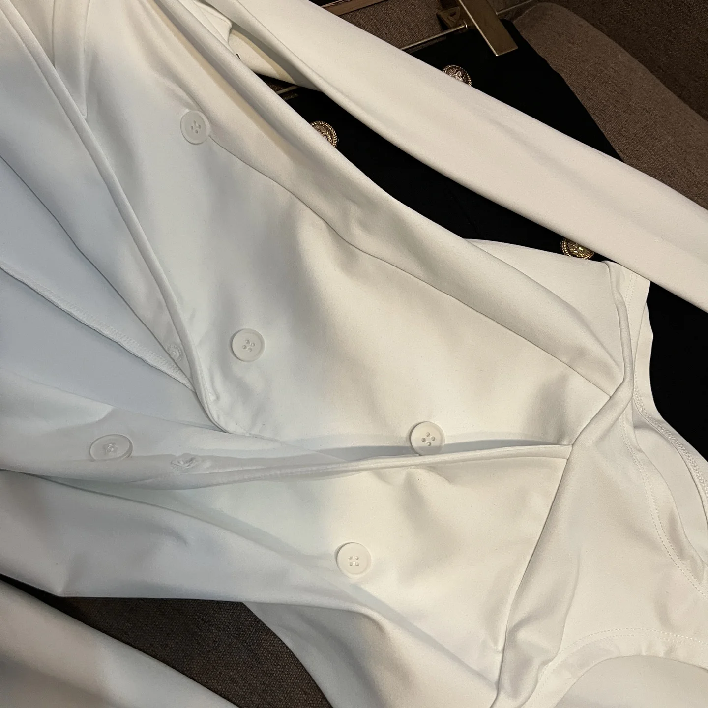 Traje ajustado de punto elástico para mujer, Top de diseño Sle con doble botón, jersey largo de moda para otoño e invierno X745