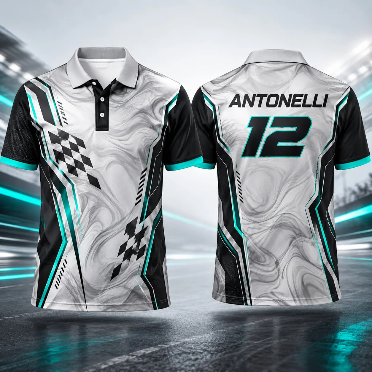 Antonelli 12 Men's Racing Polo Shirt Short sleeved Motorsport Style Casual Summer Outdoor Fan Clothing Unisex Men Women Gift