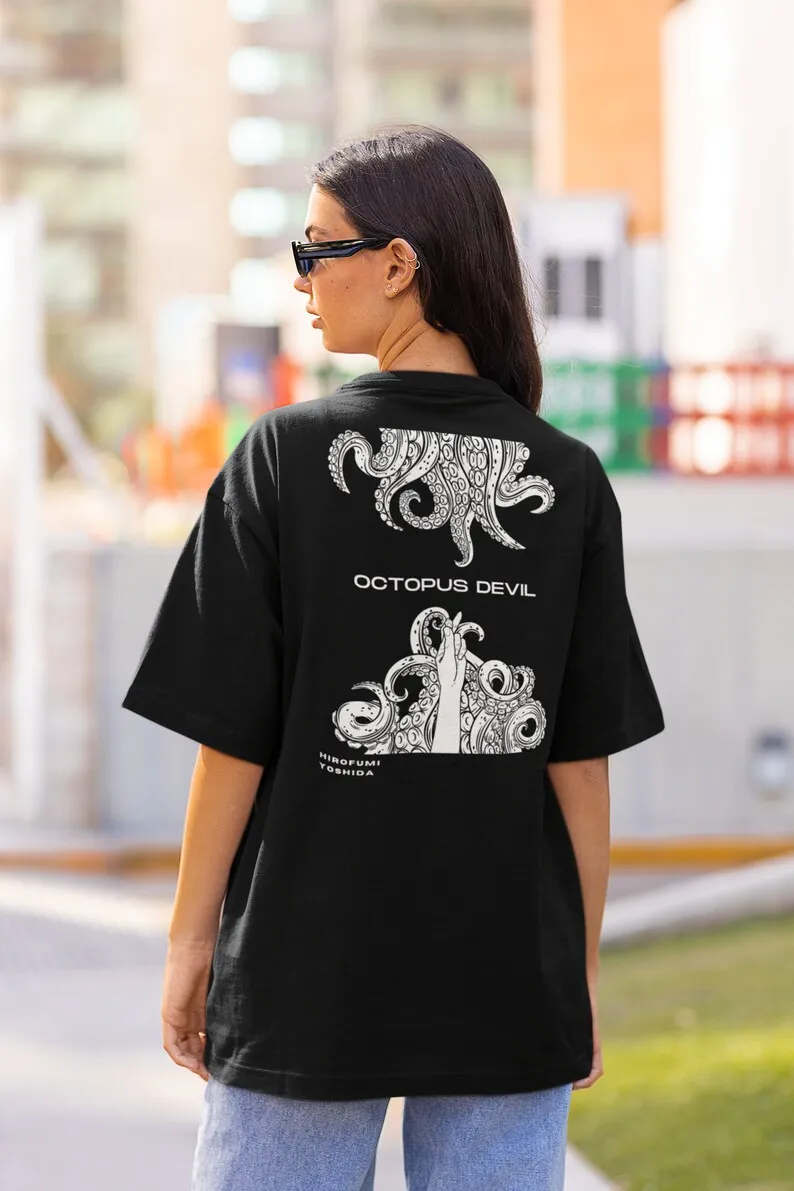 Unisex Anime Streetwear Shirt, Hirofumi Inspired, Yoshida Teeshirt | Octopus Devil