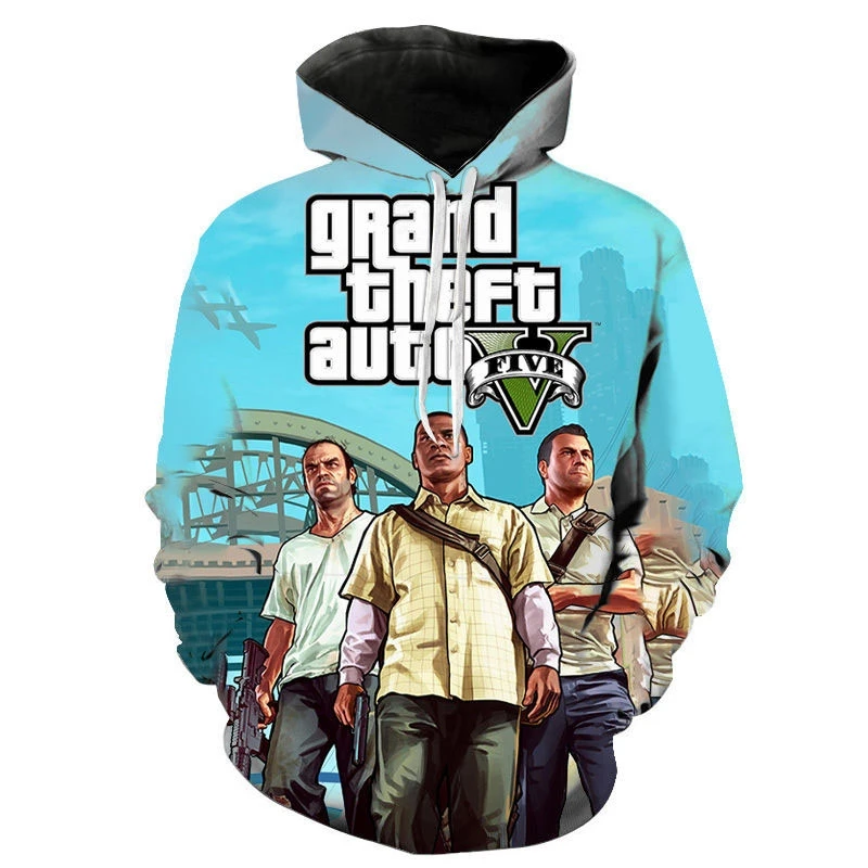 

Grand Theft Auto Game Gta Print Hoodies For Men Hip Hop Trend Harajuku Children Pullover Autumn and Winter Oversized Sweatshirts