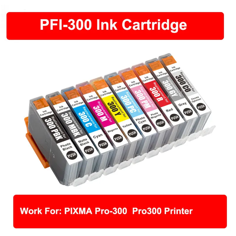 Совместимый картридж PFI-300 PFI300 для принтера Canon PFI300 PIXMA Pro-300 Pro300 Совместимый картридж PFI-300 PFI300 для принтера Canon PFI300 PIXMA Pro-300 Pro300