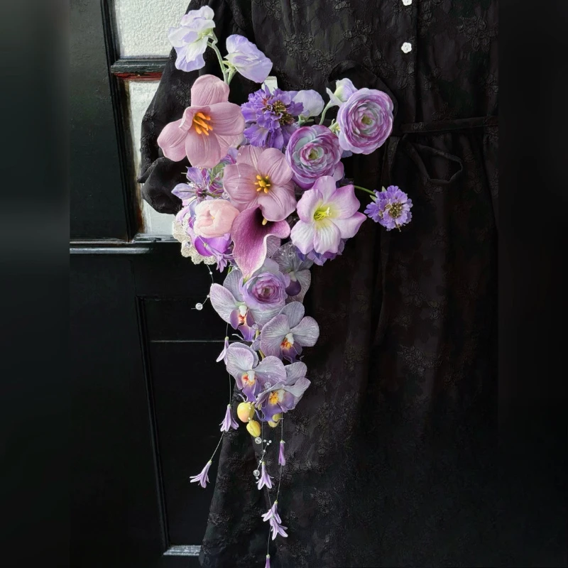 Advanced Sense Simulation Bouquet Monet Oil Painting Wind Shooting Props Bride Engagement Wedding Bouquet Photography