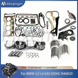 Auto Engine Timing Chain Pistons Gaskets Rebuild Kit Fit BMW 2.0L L4 GAS DOHC N46B20 For 116i 118i 120i 318i 320i 520i X1 X3 Z4