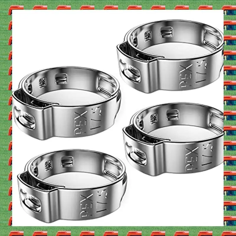 

ABMO 100Pack 1/2 Inch Pex Cinch Rings,304 Stainless Steel PEX Crimp Rings,Pex Fitting Pinch Ring For PEX Tubing Pipe Fitting