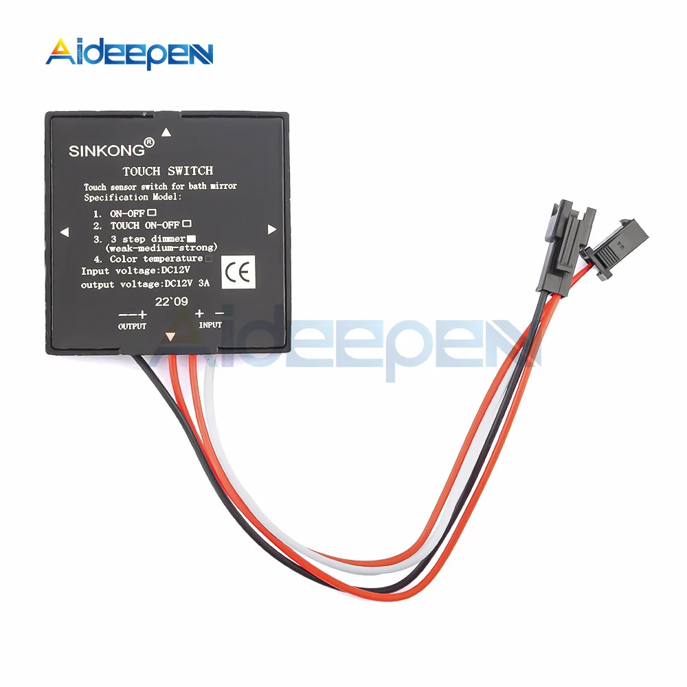 DC 5-12V Badezimmerspiegel-Schalter, Berührungssensor, Stufenlose Einstellung, Dimmbarer Berührungsschalter für LED-Licht, Spiegel- und Scheinwerferbeleuchtung – Detail 13