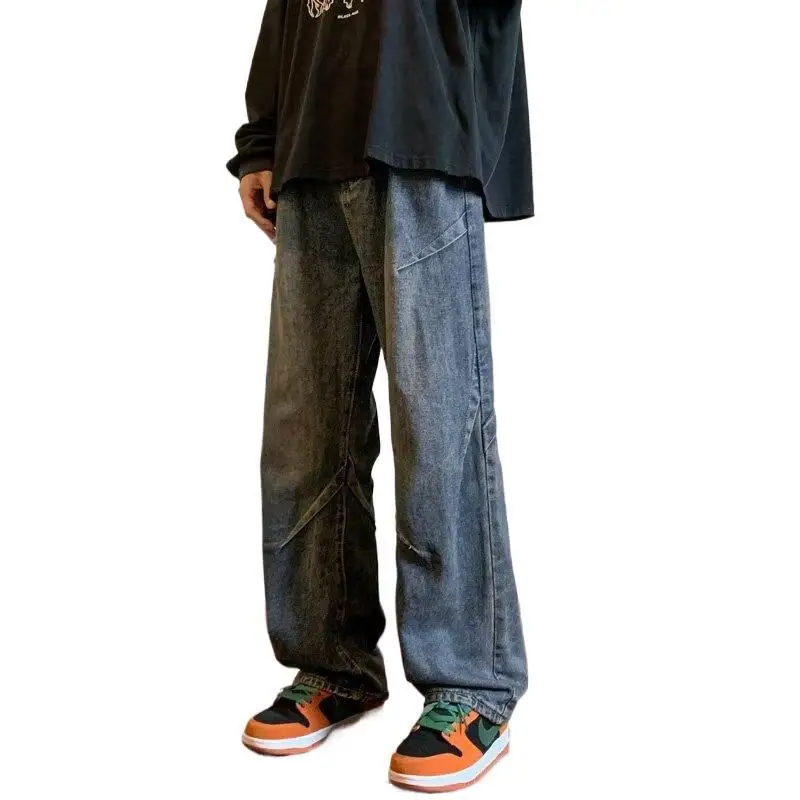 Vaqueros de pierna ancha para hombre, pantalones holgados y rectos, nuevos pantalones de calle para niños, monos de primavera y verano
