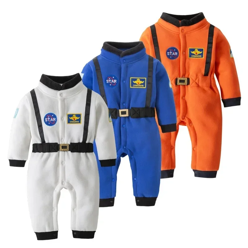 Astronaut Costume for Kids Jumpsuit Role Play Boy Girl Children's Astronaut Space Suit Carnival White Blue Orange Cosplay Suit