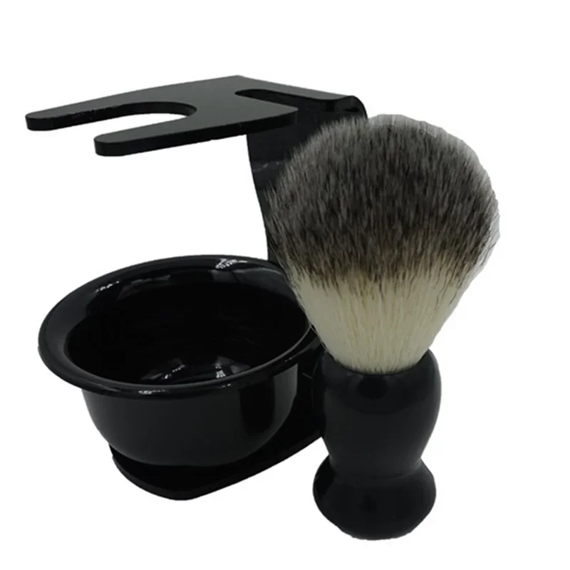 Beard Shaving Brush Comes with Bracket Soft Bristles Hair Salon Barber Soap Foam Shave Barbers Men Facial Cleaning Tool