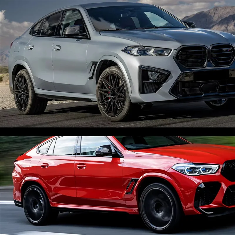 

Наклейка на боковое крыло автомобиля для BMW X6 G06 2020-2024, накладка на вентиляционное отверстие с воздушным потоком, черная бумба