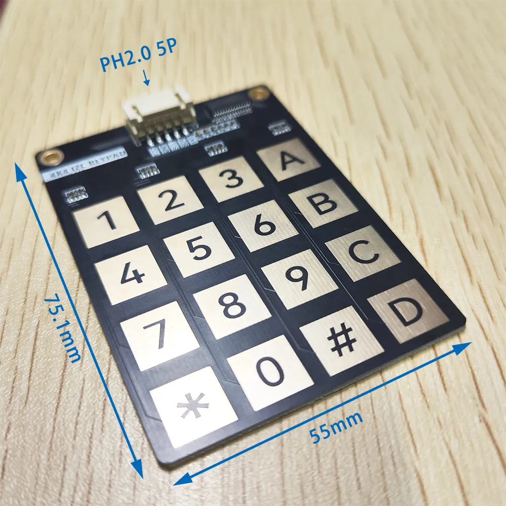 4X4 Matrix Keyboard 16 Key Capacitive Touch Button I2C Communication with Touch Detection
