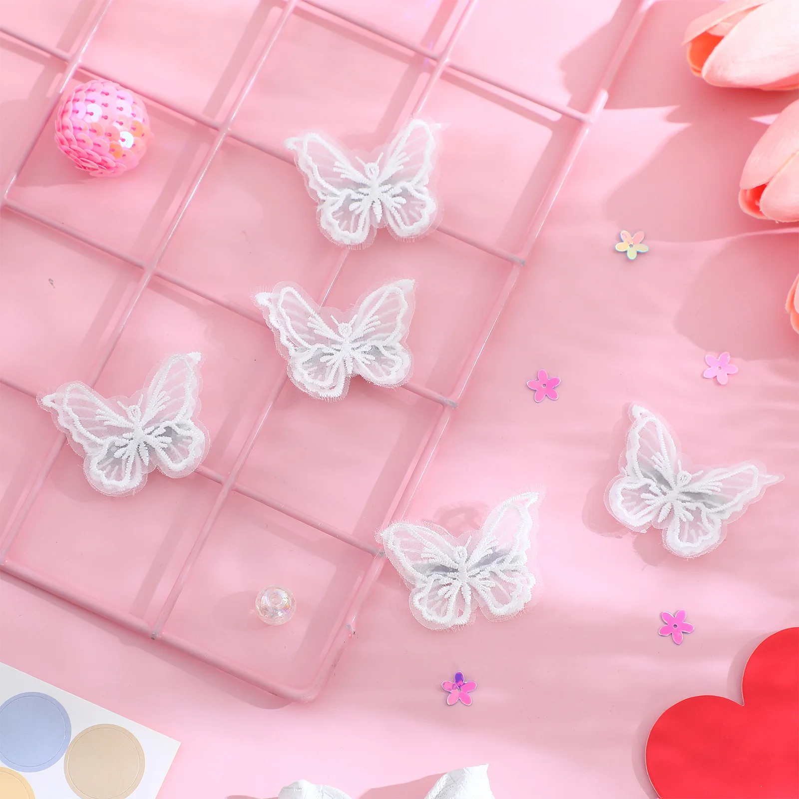 

5 шт., заколки для волос с бабочками, кружевные заколки с вышивкой для женщин и девочек, праздничные свадебные аксессуары для волос, стильный подарок