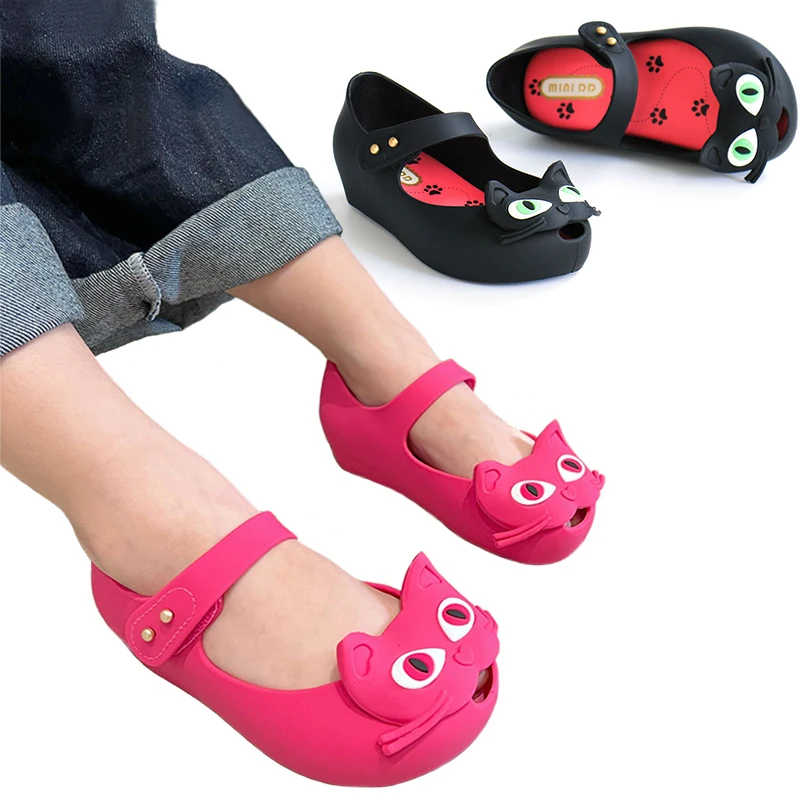 Summer Baby Girl Cute Cat Style Sandal Kids Non-Slip Casual Elevator Sandals Holiday Party Beach Garden Infant Jelly Shoes