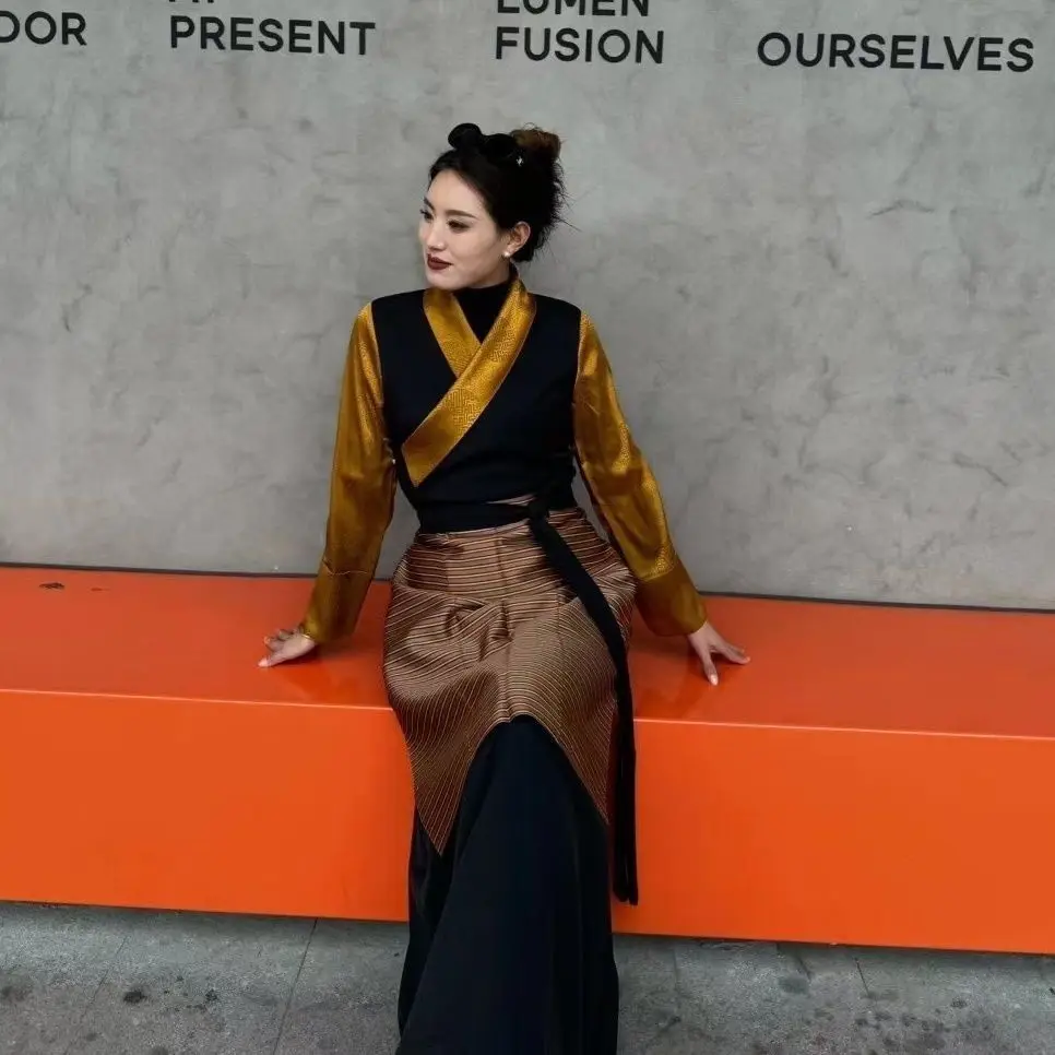 

Tibetan new Bola ethnic long dress temperament women
