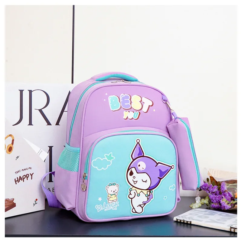 Sanrio Kulomi cute princess schoolbag childlike cartoon splicing contrasting color large capacity backpack