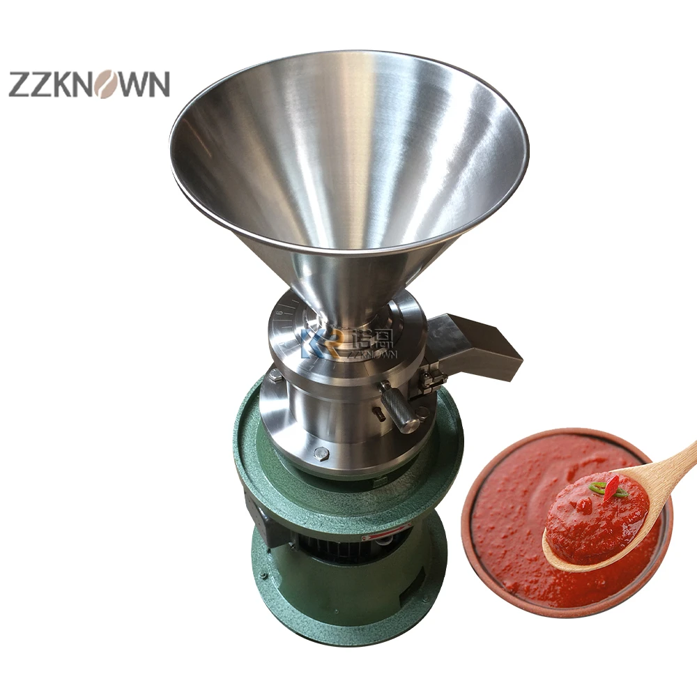 Molino coloide para hacer mantequilla de maní, línea de máquina para hacer mantequilla comercial, molinillo Industrial de mantequilla de maní de Tahini y sésamo