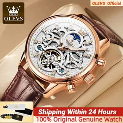OLEVS Watches for Men Automatic Mechanical Watch Waterproof Hollow out Noctiucent Skeleton Automatic Wind up Male Wristwatch