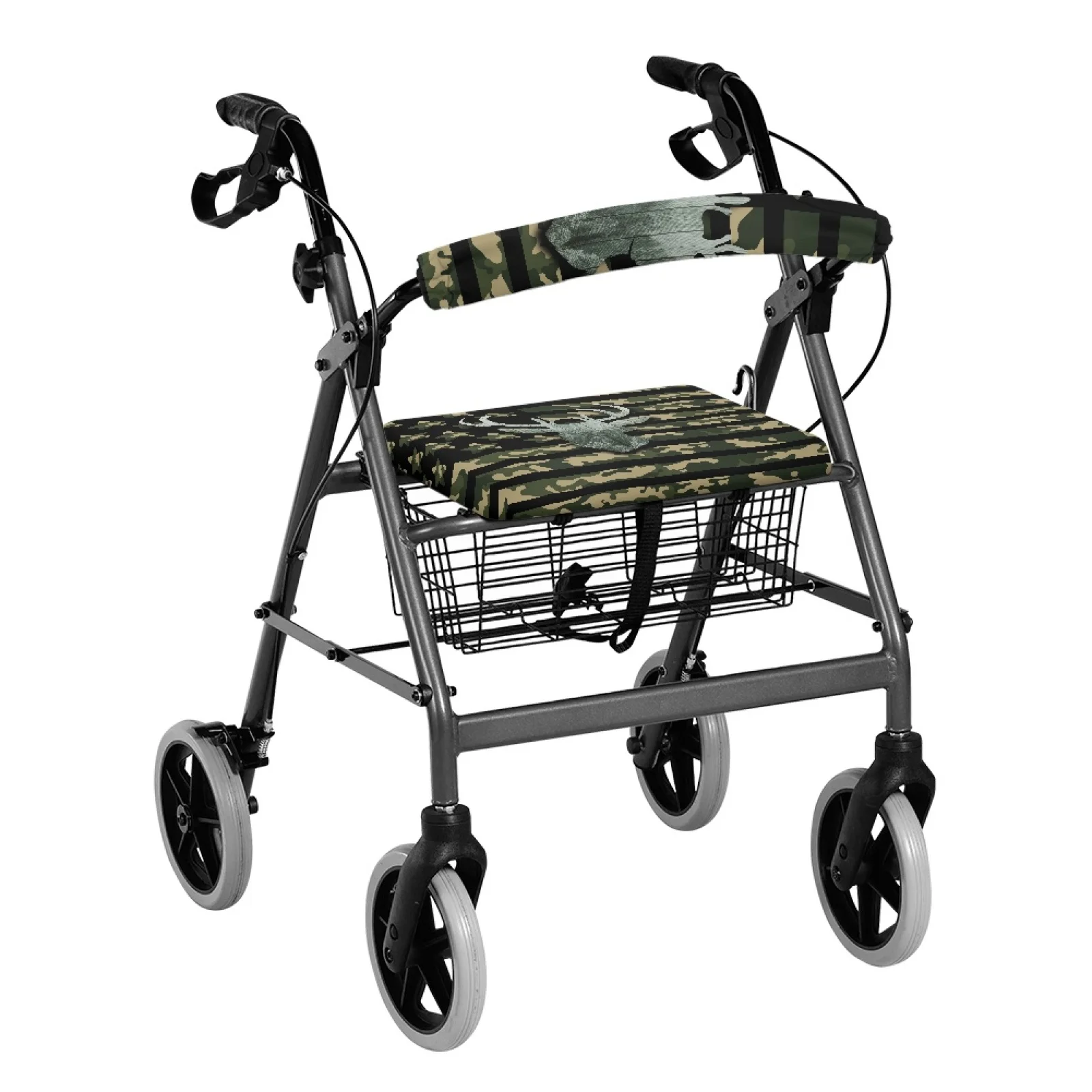 Coloranimal Camouflage Deer 2 Pcs Rollator Seat Cover Set Durable Seat & Back Covers for Ladies