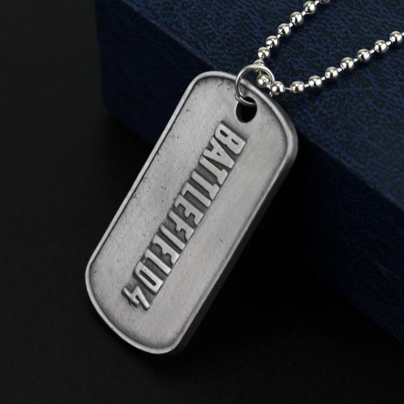 Fashion Jewelry BF4 Battlefield 4 Dog Tag badges Military Card Necklaces Pendants antique Bronze and Tin Necklace for men