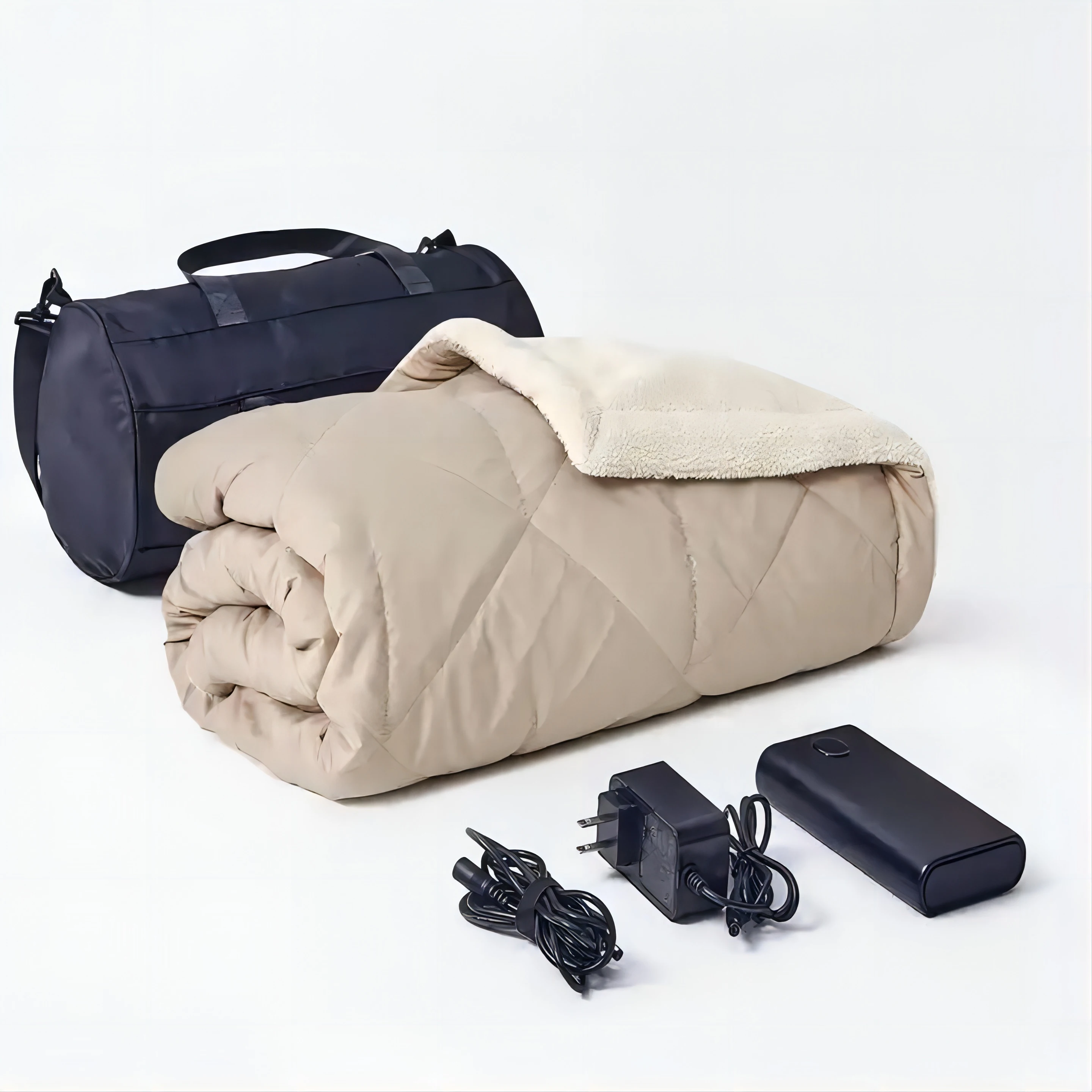 

12V Outdoor Use USB Fast Heat Waterproof Battery Rechargeable Electric Camping Heated Blanket for Car Home Office