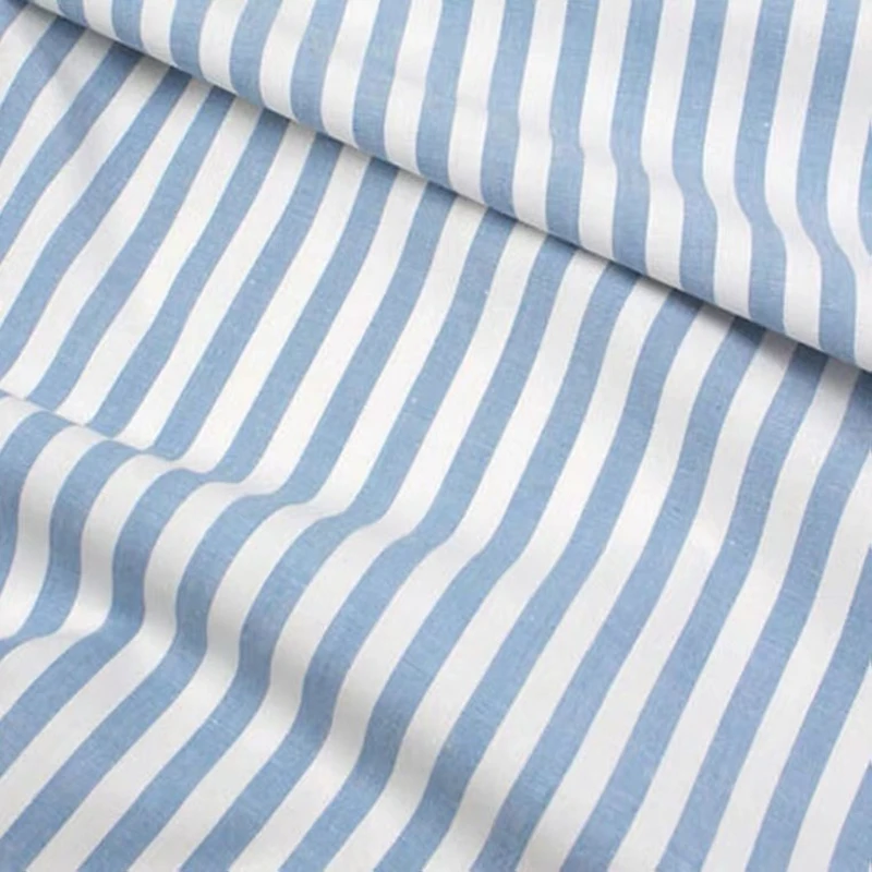 Linen Cotton Fabric Cloth For Patchwork Quilting Grid Fabrics DIY Bags Baby Clothing Dress Handmade Sewing Textile Materials