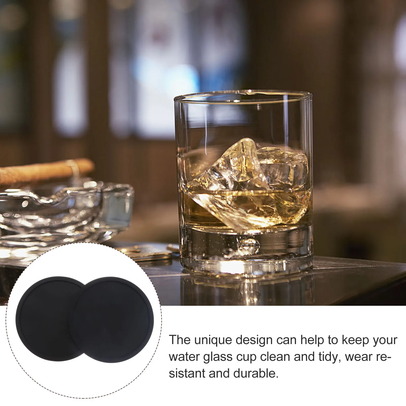 

4 Pcs Silicone Coaster Heat resistant Cup Mats Round Silicone Coasters Coasters Kitchen Table Protection Non slip