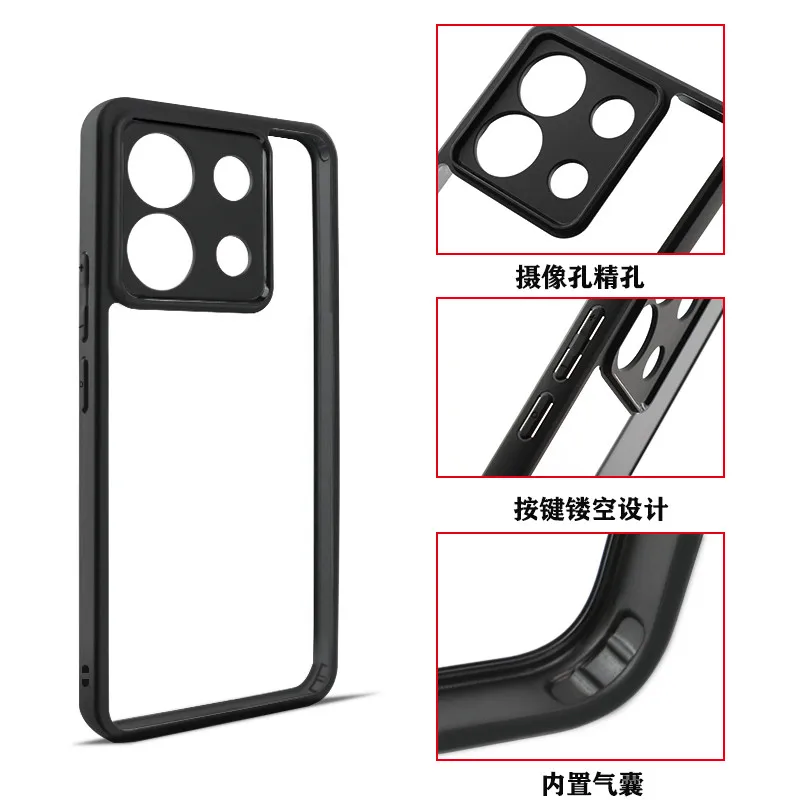 For Xiaomi Redmi Note 13 Pro 5G Case Redmi Note 13 Cover TPU Frame Plastic Bumper Protective Phone Cases Redmi Note 13 Pro Plus