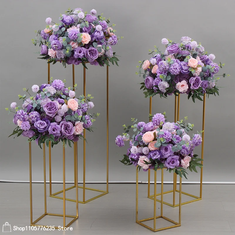 Maßgefertigter künstlicher Blumenball, luxuriöse Hochzeitstischdekoration, Rosen-Blumenarrangement, Party-Event, Gangdekoration, Blumendekoration – Detail 4