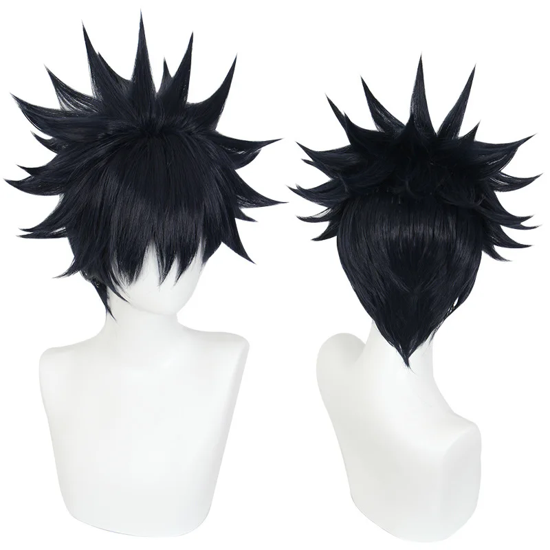 

Anime Jujutsu Kaisen Fushiguro Megumi cosplay wig black short Synthetic wig with Rose net Christmas Party