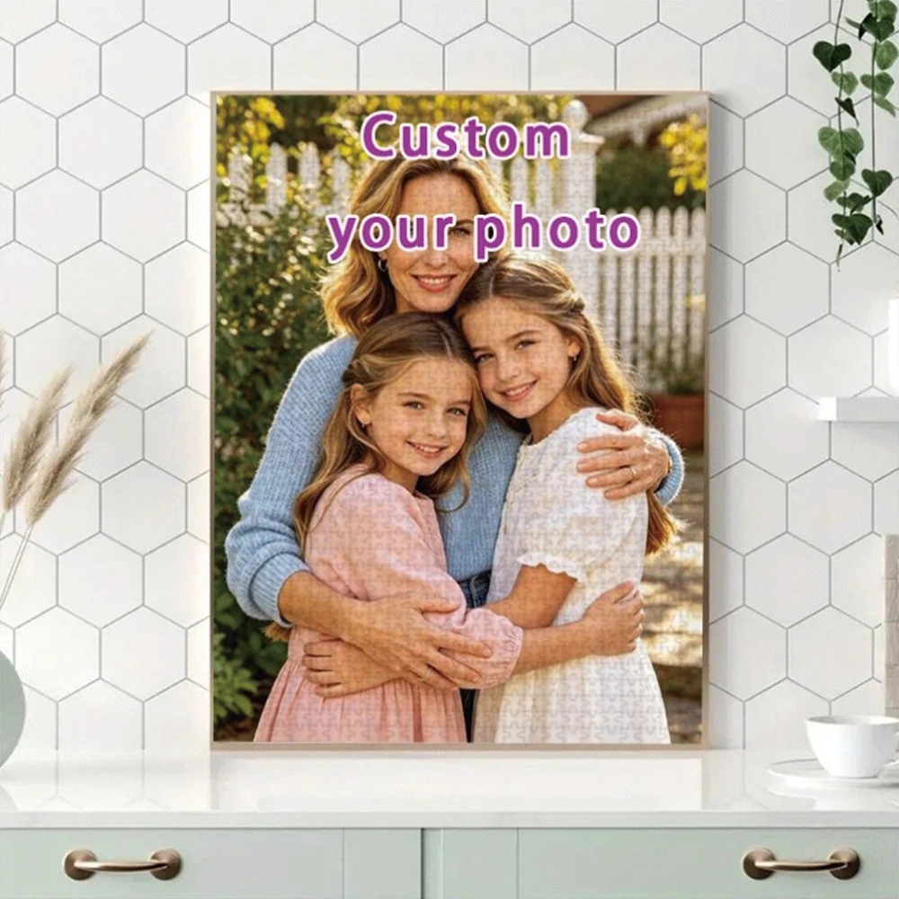 35/300/500/1017pcs Personalized Custom Photo Puzzle Family Photos Unique Gift For Dad Mom Mother's Day
