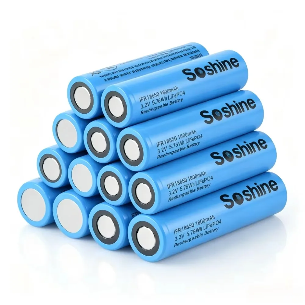 Soshine 3.2V 18650 LiFePo4 Battery 3.2V 1800mAh Rechargeable Battery 18650 1800mAh Batteries for Charge 2000 Cycle High quality