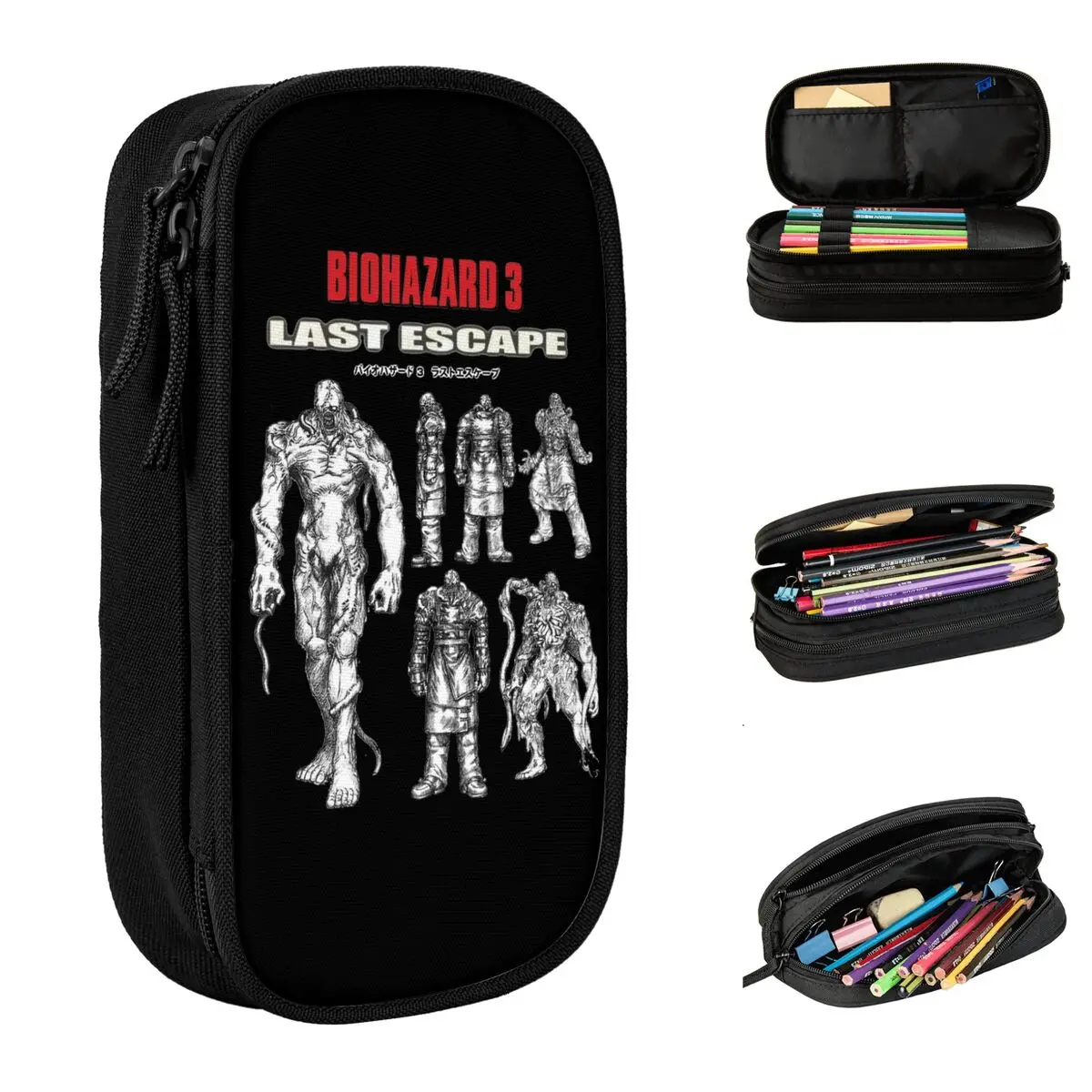 Residents Evils 3 Nemesis Pencil Cases Classic Pen Box Bags Kids Large Storage Office Gift Pencil Box