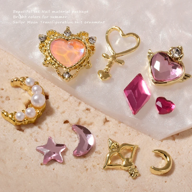 

Heart Moon Rhinestone Nail Crystals Nail Charms Heart Nail Glitter Sequins 3D Nail Design Decorations DIY Accessorie