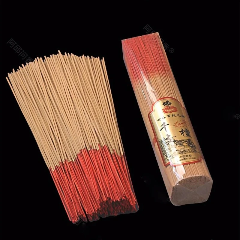 1000 bâtons d'encens en bois de santal naturel pour la maison, élégants, sans fumée, culte du bouddha, dieu de la richesse, bâton d'encens en bambou