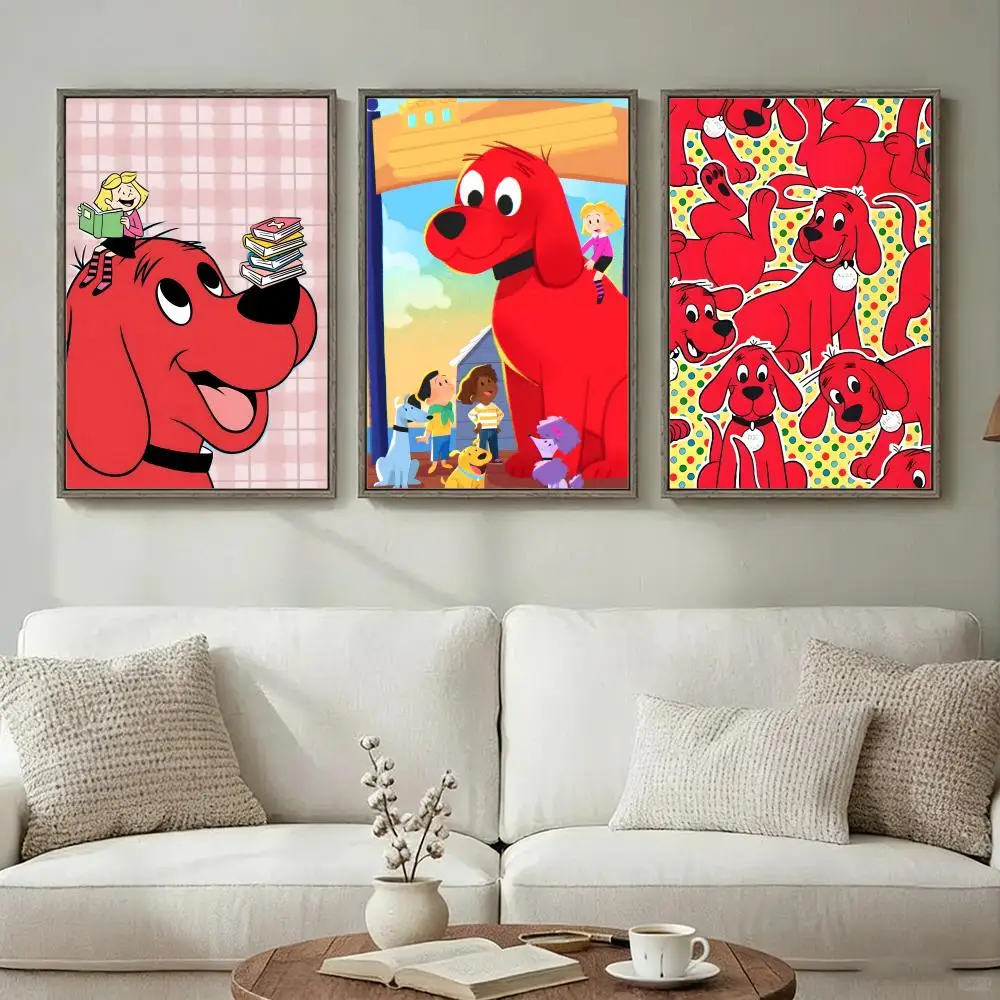 Animation C-Clifford T-The B-Big R-Red D-Dog Poster Wall Art Print Poster for Living Room Bedroom Home Decor