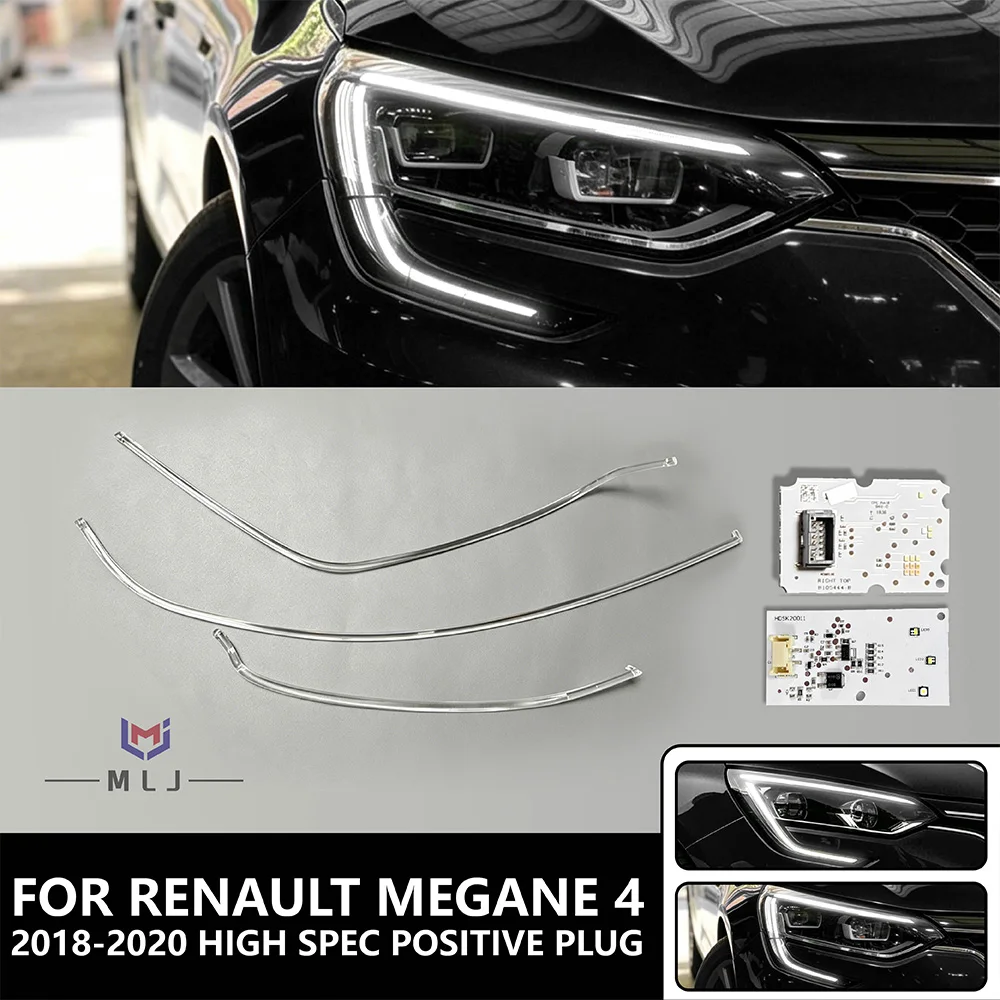 Repair Parts Fit For Renault Megane 4 2018 2019 2020 LED Headlight DRL Light Source Chip DRL Light Guide Strip Car Accessories