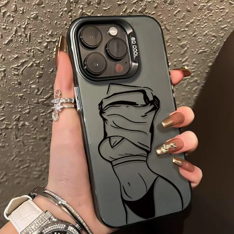 Personalized Girl Pattern Phone Case For iPhone 16 15 14 13 12 11 17 Pro Max XS X XR 7 8 Plus SE 2020 16e 17 Air Silicone Cover product photo