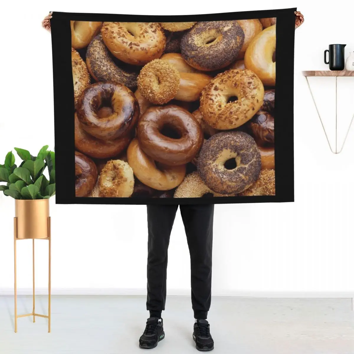 All About That Bagel Throw Blanket Personalized Gift Blankets For Bed Loose Moving manga valentine gift ideas Blankets