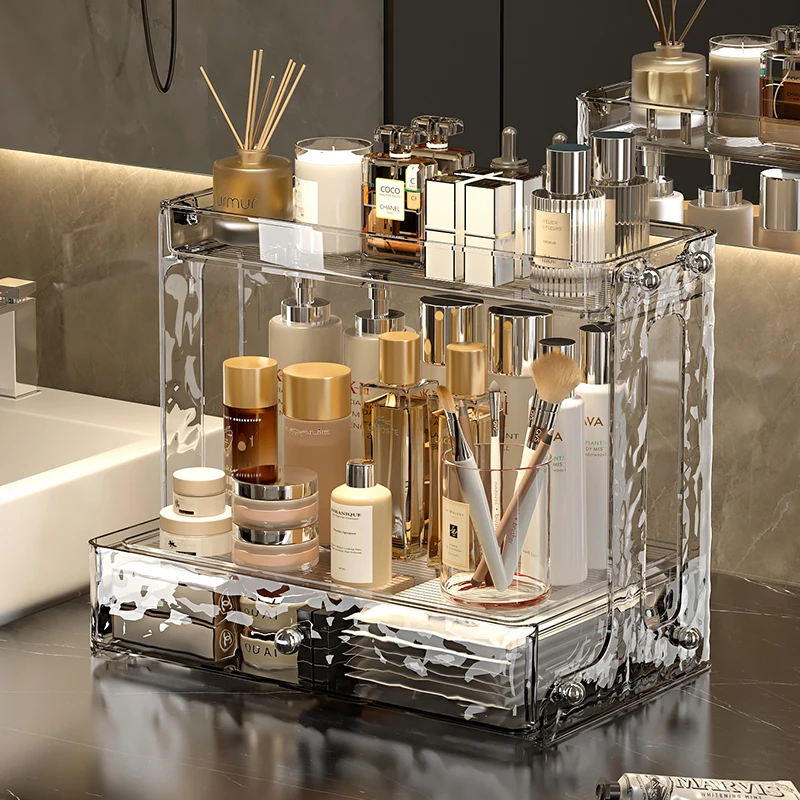 

Стеллаж для хранения на столешнице из ПЭТ, устойчивый угловой органайзер для раковины, многослойный японский ящик, полка, подставка для хранения свежей косметики