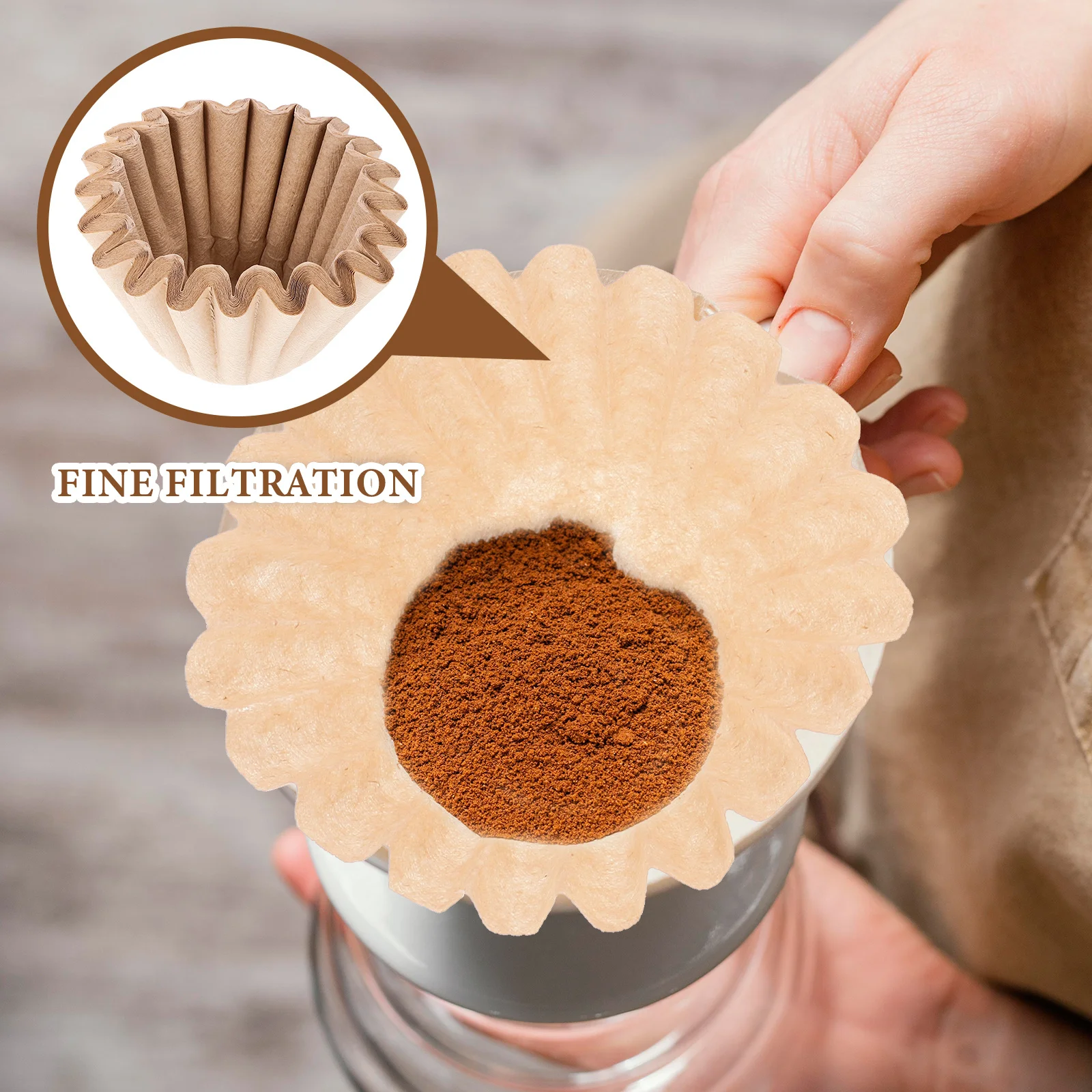 

50pcs Cake Coffee Filter Unbleached Filtering Paper For 1-2 Hand Drip Filter Cup Hand Drip Coffee Filters Kitchen Use