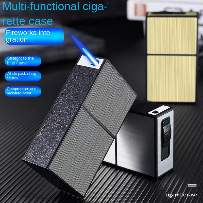 New Rechargeable, Inflatable Lighter Multi-functional Anti-fall Cigarette Case Tungsten Lighter Smoke Accessories Moisture-proof