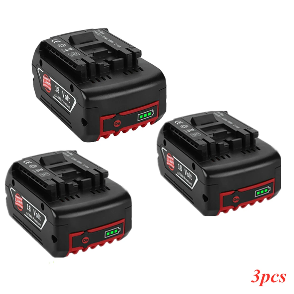 Imagem -06 - para Bosch Authentic 18v 10ah Lithium-ion Battery Gba 18v 10ah Professional Gba Gsb Bat618 Bat609 com Luz Indicadora Novo